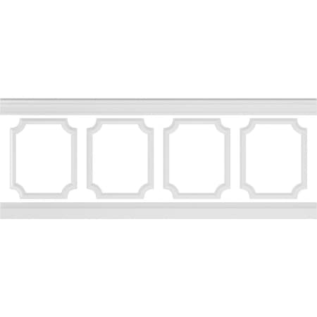 Ekena Millwork 94 1/2"L (Adjustable 36"H to 40"H) Ashford Scalloped Panel Traditional Wainscot Paneling Kit WPKUSC011P036